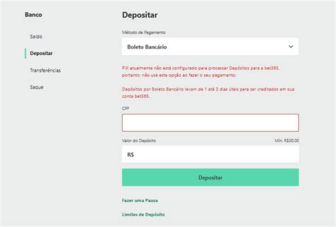 tempo de pausa bet365